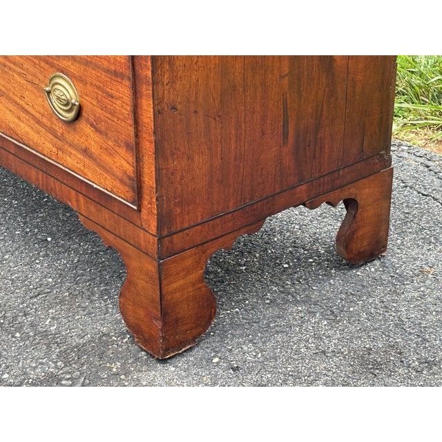 Mid 19th C. English "Two Over Three" Chest of Drawers - Highly Detailed, Original Brasses For Sale - Image 12 of 17