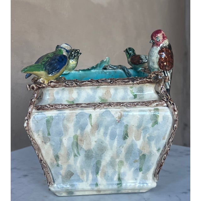 Ceramic 19th Century Barbotine Majolica Jardinière For Sale - Image 7 of 13