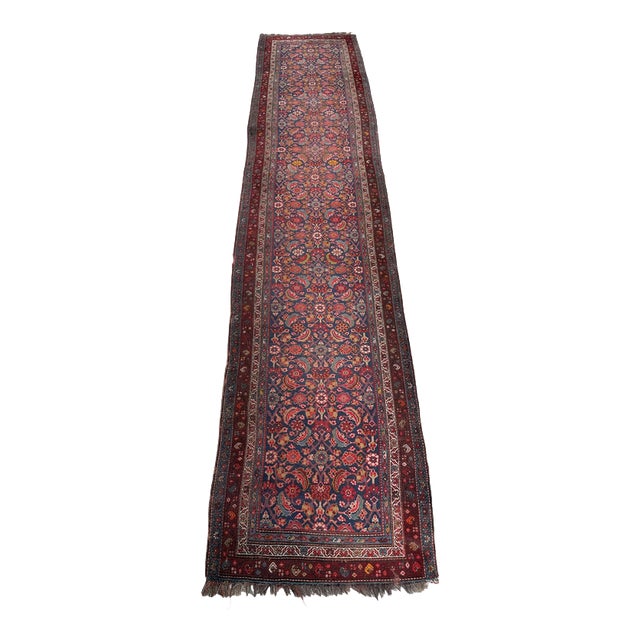 Antique Long Kurdish Runner Rug, 1800s For Sale