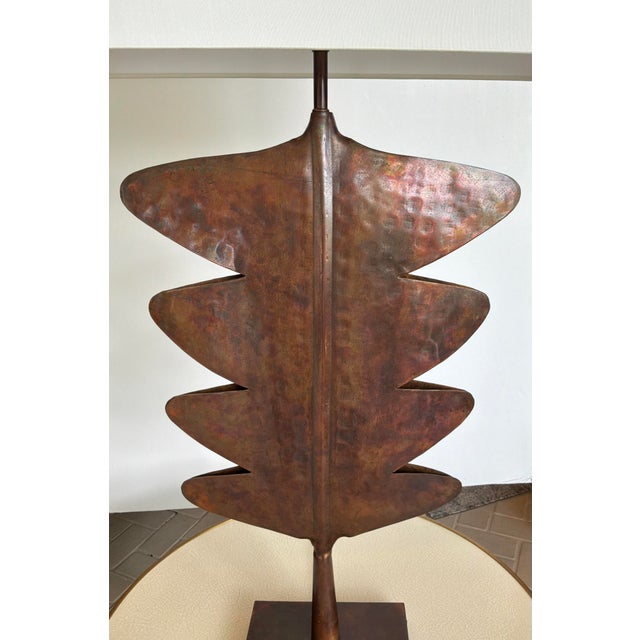 Arteriors Modern Tall Aged Copper Sculptural Table Lamps For Sale In Atlanta - Image 6 of 6