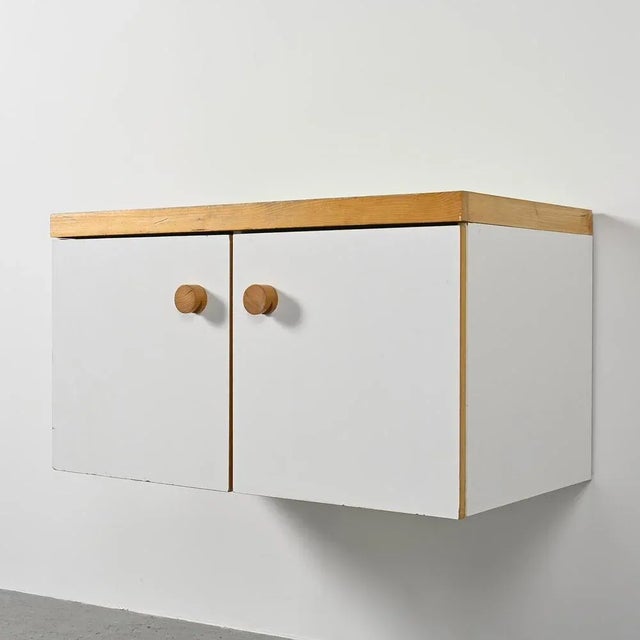 Wood 2-Door Wall Sideboard by Charlotte Perriand for Les Arcs, 1970s For Sale - Image 7 of 11