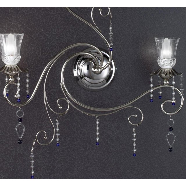 Contemporary Fenice Crystal 3 Lights Wall Sconce in Polished Chrome and Glass by Aggiolight For Sale - Image 3 of 9