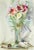 Modern Carlo Ravagnan, Vase of Flowers, Watercolor, 1969 For Sale - Image 3 of 3