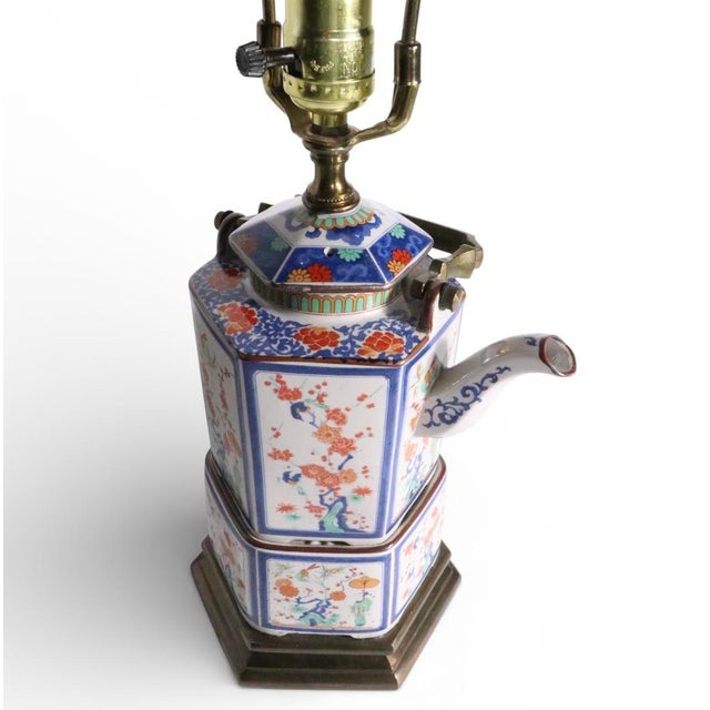 Japanese Porcelain Teapot and Warmer From the Toscany Collection Mounted as a Lamp For Sale - Image 15 of 17
