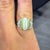 Metal Mid 20th Century Gia Certified 9.46 Carat Green Cats Eye Chrysoberyl 14k Gold Art Deco Ring, Size 6.5 For Sale - Image 7 of 10