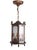 Amsterdam School Art Deco Hexagonal Hallway Lamp with Painted Glass, 1920 For Sale - Image 3 of 14
