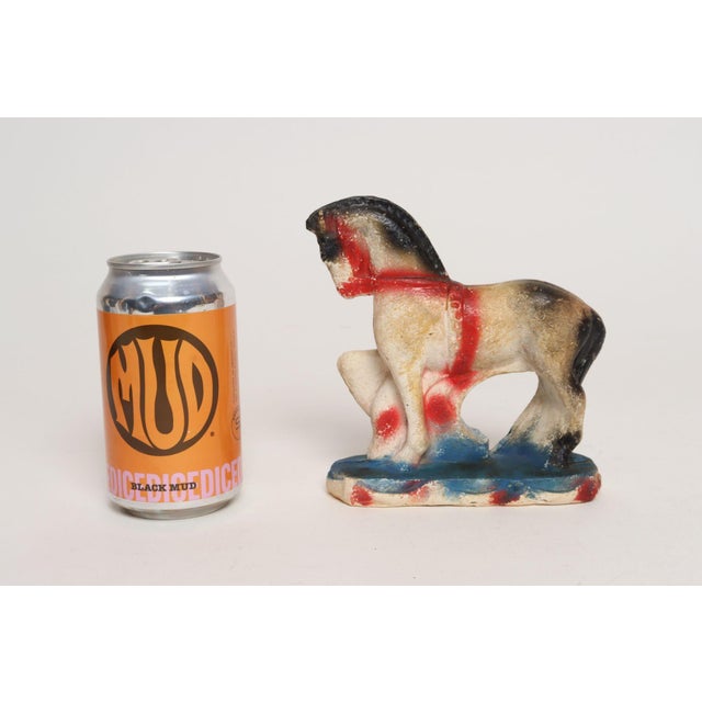 Paint Vintage Americana Painted Red, White, and Blue Chalkware Horse Sculpture / Figurine For Sale - Image 7 of 15