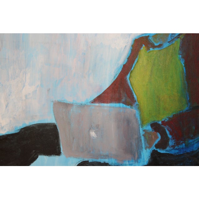 Wood Original Abstract Oil Painting of a Woman, Signed by Artist For Sale - Image 7 of 9