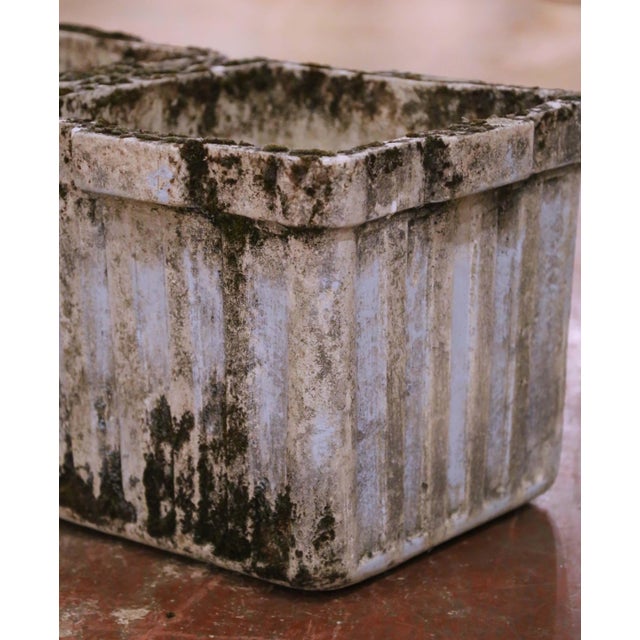 Gray Pair of 19th Century French Normandy Cast Stone Garden Planters For Sale - Image 8 of 11