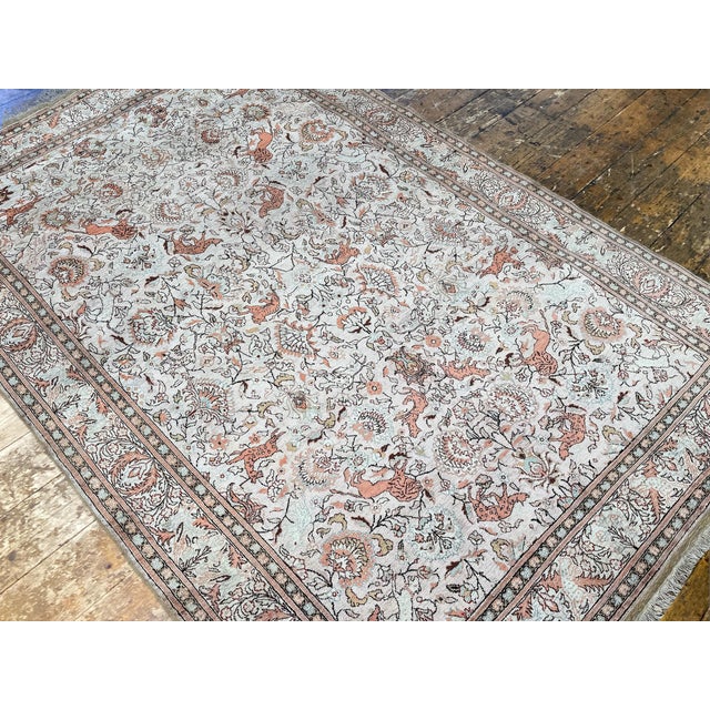 Beige Vintage Turkish Silk Kayseri Rug, 1960s For Sale - Image 8 of 18