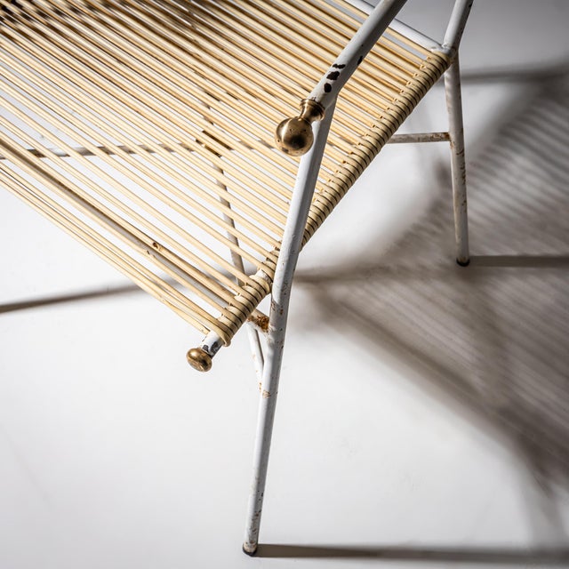 Cream Mid-Century White Lacquered Armchair, Italy, 1890s For Sale - Image 8 of 9