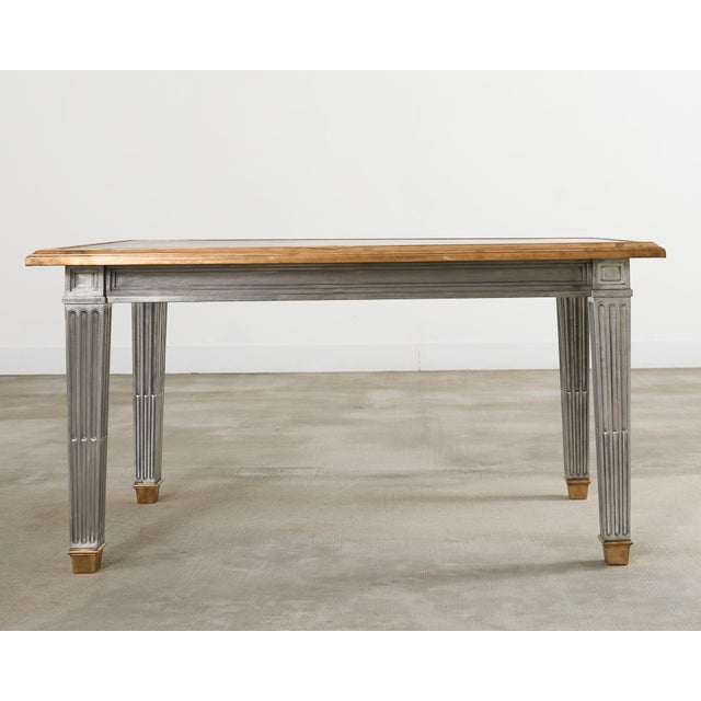 John Vesey Style Bronze Mounted Steel Library Table For Sale - Image 11 of 12