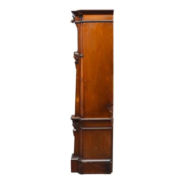 Rare Antique Victorian Egyptian Revival Figural Carved Walnut Secretary C1880 For Sale - Image 13 of 18