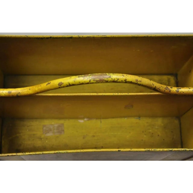 Antique Italian Metal Yellow Toleware Magazine Rack Stand Envelope Letter Shelf For Sale In Philadelphia - Image 6 of 11