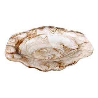 Sepia Calcedony Glass Trinket Bowl by George Davidson, UK, 1940s For Sale