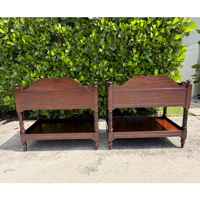 Ralph Lauren British Colonial Mahogany Accent Chests With Drawer & Shelf, Pair For Sale In Naples, FL - Image 6 of 16