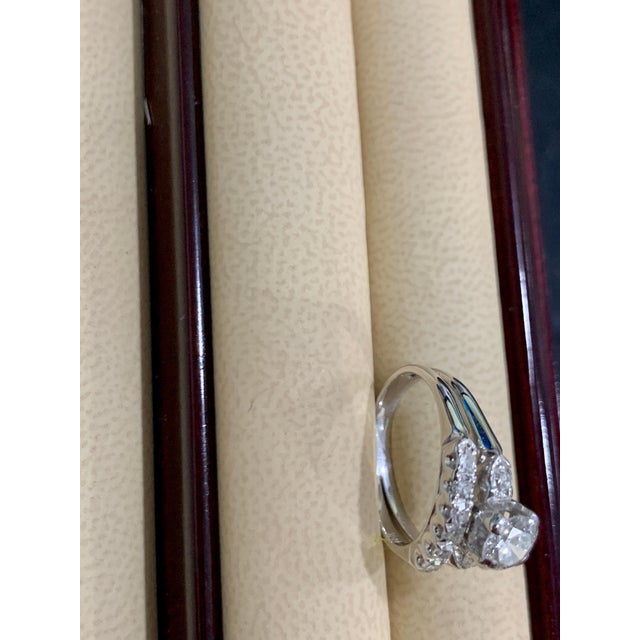 Approximately 0.6 Ct Solitaire Round Center Diamond 14 Kt White Gold Ring & Band For Sale - Image 13 of 18