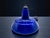 Pendant lamp with an industrial and modern design, featuring a murano glass shade with a deep blue exterior and white...