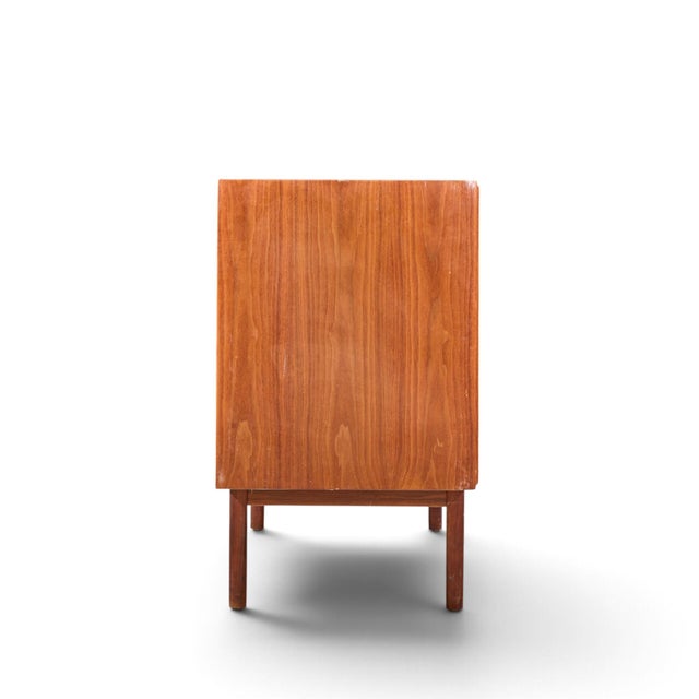 Mid 20th Century Jack Cartwright for Founders Mid Century Walnut and Cane Credenza With Hutch For Sale - Image 5 of 12