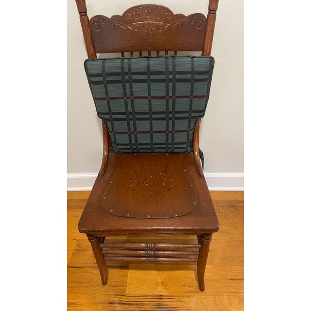 Early 20th Century Early 1900's Oak Pressed Back Spindle Chairs - Set of 8 For Sale - Image 5 of 5