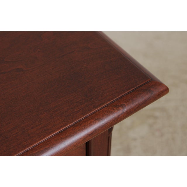 Brown Pair of Stickley Cherry Georgian Style Nightstands For Sale - Image 8 of 15