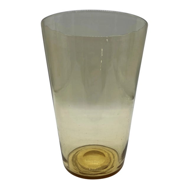 Antique Blown Flint Glass Canary Yellow Large Vase, England, Circa 1860’s For Sale