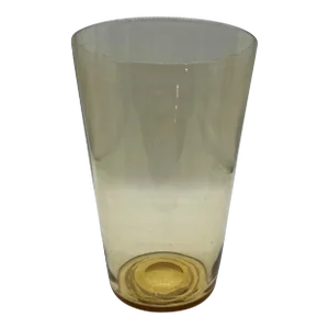 Antique Blown Flint Glass Canary Yellow Large Vase, England, Circa 1860’s