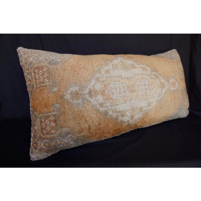 Apricot Handmade Turkish Rug Throw Pillow Cushion -15'' X 30'' For Sale - Image 8 of 11