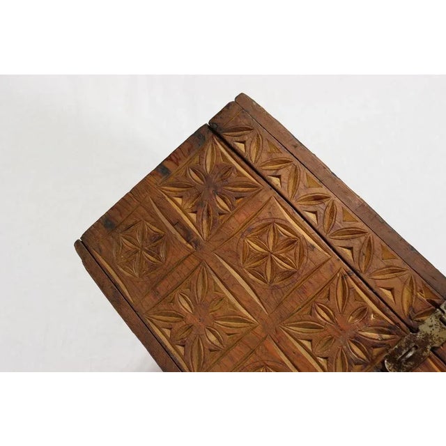 Antique Cedar Wood Treasure Dowry Chest Box, Nuristan, Afghanistan, 1920s For Sale - Image 9 of 12