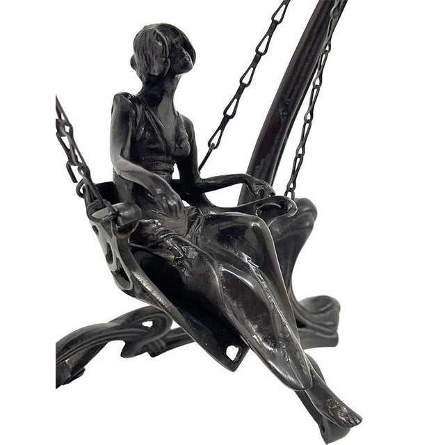 Art Nouveau Demoiselle À La Balancelle Tabletop Vanity Mirror by Erté, Paris, 1907 For Sale - Image 8 of 12