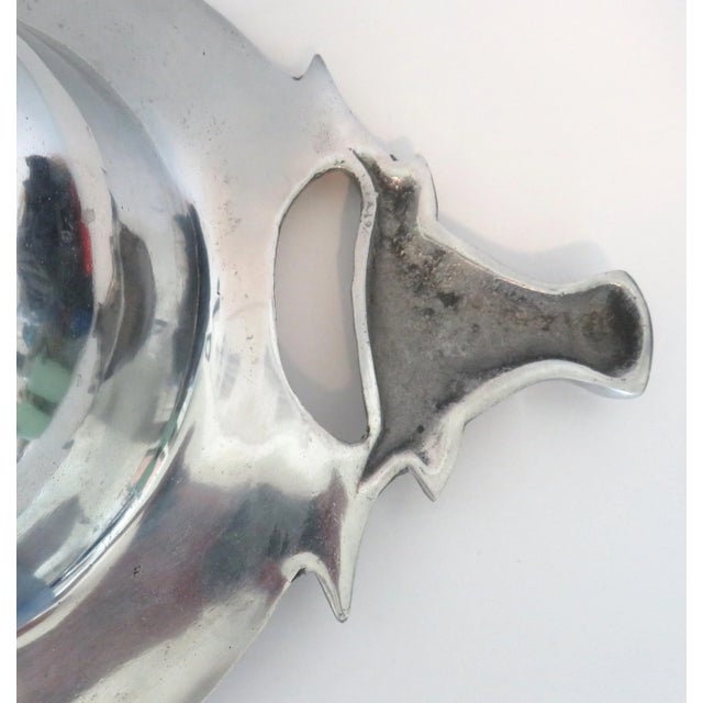 Metal Longhorn Pewter Serving Platter Bowl Display W Steer Head Handles Large 3d For Sale - Image 7 of 10