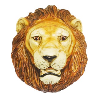 Vintage Wall Mounted Lion Head For Sale