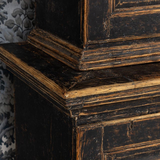 18th Century Swedish Baroque Period Cabinet in Original Paint With Bear Paw Feet For Sale - Image 18 of 18