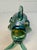 Vintage Hand Blown David Tate Studio Glass Iridescent Green Gold Fish Sculpture For Sale - Image 14 of 15