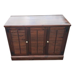 Ethan Allen Antiqued Pine Old Tavern Custom 40" Entertainment and Storage Cabinet For Sale