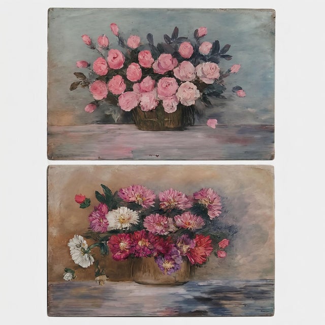 This delicate pair of still lifes is the work of Alice Rey, a French artist renowned for the sensitivity of her mid-20th-...