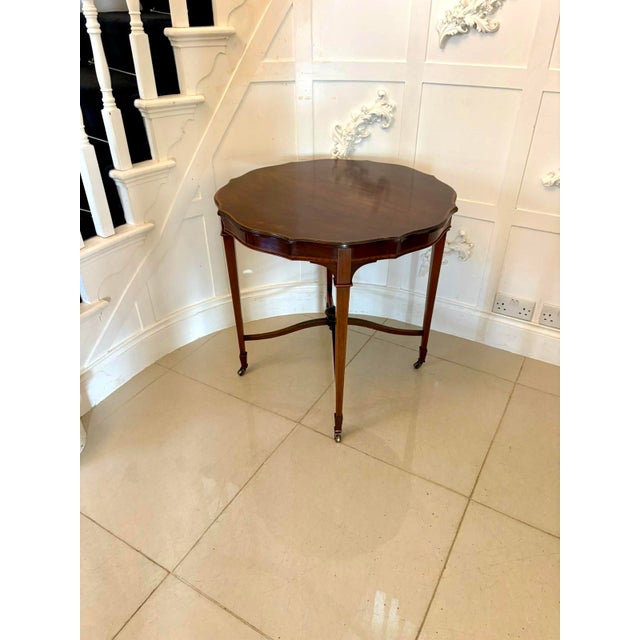 Antique Edwardian Satinwood-Inlaid Centre/Lamp Table, 1900 For Sale - Image 12 of 14