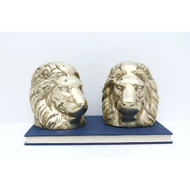 Vintage Brass Lion Head Bookends, a Pair Chairish