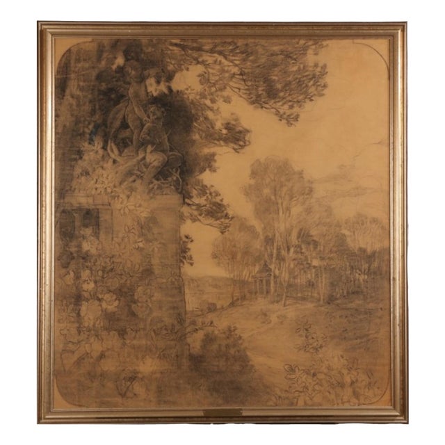 Nils Asplund, Sketch of the Ekotemplet, Royal Haga Park in Stockholm, 1930s-1940s, Artwork on Paper For Sale