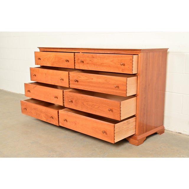 Harden Furniture Arts and Crafts Shaker Solid Cherry Wood Eight-Drawer Dresser For Sale In South Bend - Image 6 of 17