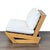 Modern Crate and Barrel Modern Outdoor Wood Lounge Chair With White Cushions For Sale - Image 3 of 7