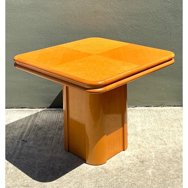Vintage Geometric Wood Extendable Game Table For Sale - Image 10 of 12