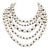 Chanel Necklace CC Logo 2016 20 28 in Faux Pearl Ribbon 5 Multi Rows White Black Ribbon For Sale