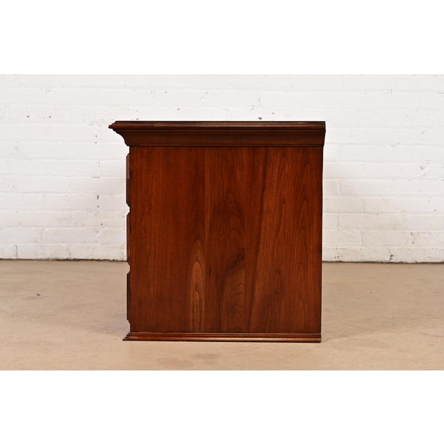 Ethan Allen Georgian Solid Cherry Wood Low Credenza or Sideboard For Sale - Image 12 of 14
