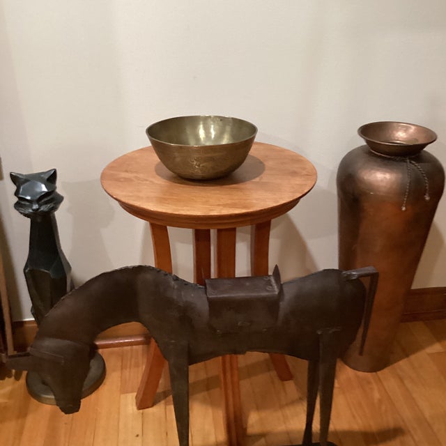 Vintage Handmade Etched Brass Chinese Bowl With Dragon Design Stamped China For Sale - Image 9 of 12