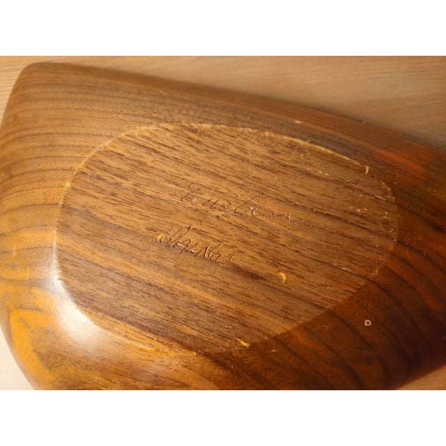 Wood 60's Emil Milan Mid Century Modern Signed Walnut Wooden Tray Bowl For Sale - Image 7 of 7