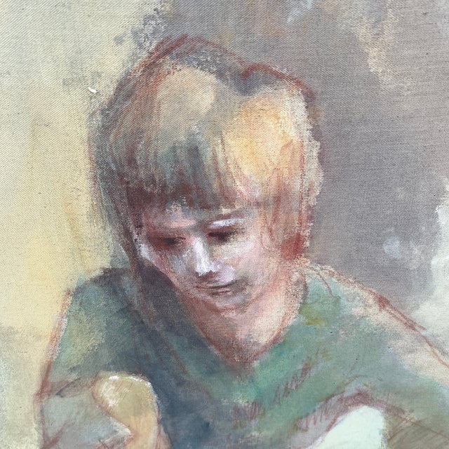 American School 20th Century Portrait of a Seated Boy, Oil on Canvas, Signed and Dated 1969 Framed by Don Carr For Sale In Washington DC - Image 6 of 10