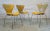Orange Vintage Dining Chairs by Arne Jacobsen for Fritz Hansen, Set of 3 For Sale - Image 8 of 9