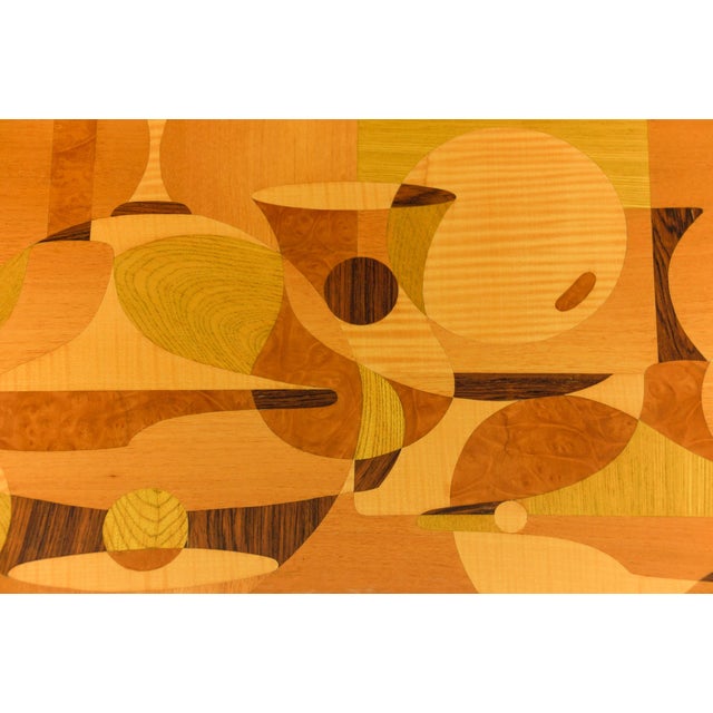 Mid-Century Modern Rene Berg, Wooden Inlays Art, 1975, Beech, Teak and Wood For Sale - Image 3 of 7