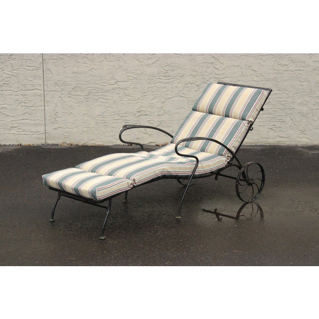 Vintage Wrought Iron Outdoor Patio Chaise Lounge Chairish